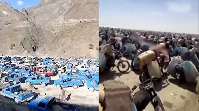تصاویر منتسب به کاروان عظیم قاچاق در مرز ایران و پاکستان