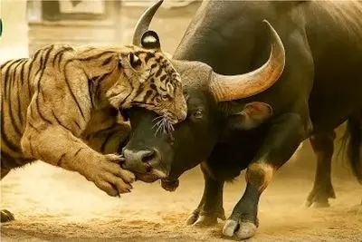 مستند حیات وحش؛ ببر؛ بوفالوها