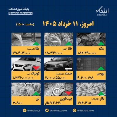 اینفوگرافیک / امروز ۱۱ خرداد قیمت‌ها چقدر است؟