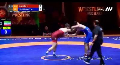 ویدیو| شکست تحقیرآمیز یوسفی در فینال مقابل کشتی‌گیر روس