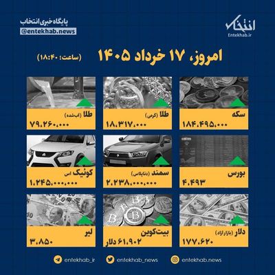 اینفوگرافیک / امروز ۱۷ خرداد قیمت ها چقدر است؟