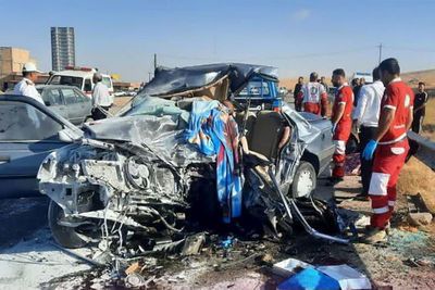 برخورد شدید ۳ خودرو در ساوه جزئیات مصدومان حادثه