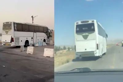 فیلم / هوشیاری یک شهروند جان 11 مسافر اتوبوس را نجات داد